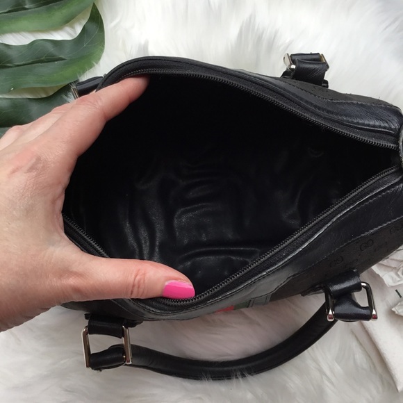 Vintage Gucci Boston Bag Web Black w/ Dust Bag - Picture 12 of 16